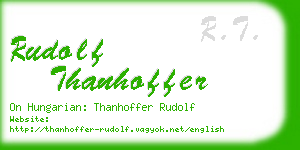 rudolf thanhoffer business card